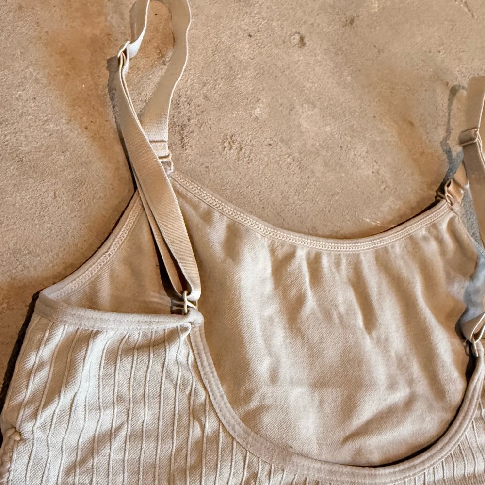 Source Unknown Kids Ribbed Bralette - Light Beige - Picture 6 of 7